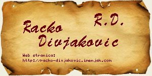 Racko Divjaković vizit kartica